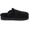 Dearfoams Women’s Richmond Genuine Shearling Scuff(Black)