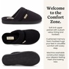 Dearfoams Women’s Serena Memory Foam Chenille Scuff House Shoe Slipper(Black)