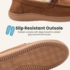 Dearfoams mens Memory Foam House Shoes, Microsuede Moccasin, Indoor Outdoor Slippers(Chestnut Tan)