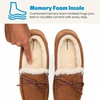 Dearfoams mens Memory Foam House Shoes, Microsuede Moccasin, Indoor Outdoor Slippers(Chestnut Tan)