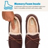 Dearfoams mens Memory Foam House Shoes, Microsuede Moccasin, Indoor Outdoor Slippers(Coffee Brown)
