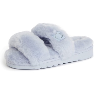 Dearfoams Women’s Fireside Benalla All Over Shearling Double Band Easy on/Off Slide(Eventide)