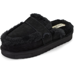 Dearfoams Women’s Richmond Genuine Shearling Scuff(Black)