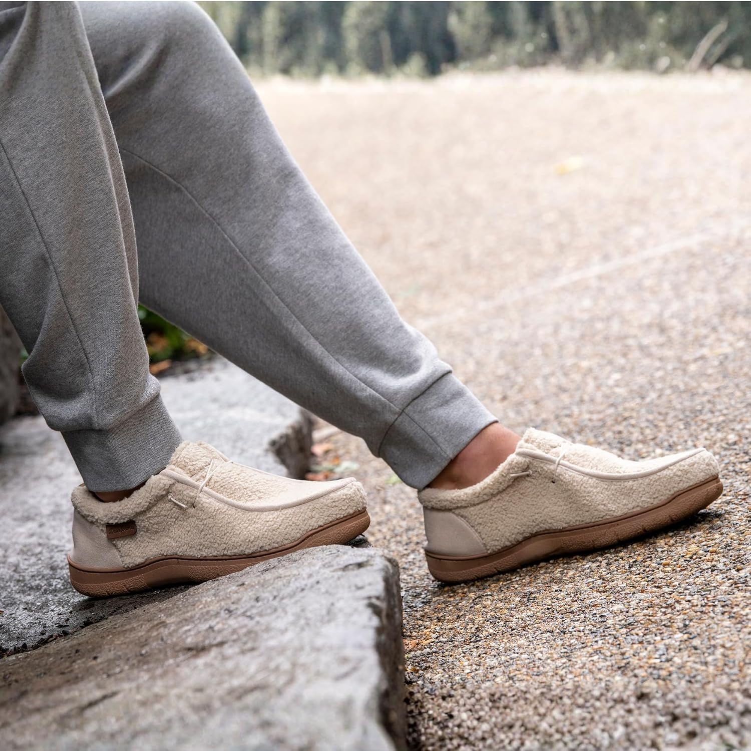 image:imageDearfoams Mens Bennett IndoorOutdoor Memory Foam Comfort Chukka BootDark Oyster