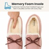 Dearfoams womens Memory Foam House Shoes, Microsuede Moccasin With Tie, Plush Indoor Outdoor Slippers(Dusty Pink)