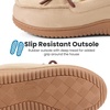 Dearfoams womens Memory Foam House Shoes, Microsuede Moccasin With Tie, Plush Indoor Outdoor Slippers(Sand)