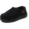 Dearfoams Men’s Bennett Indoor/Outdoor Memory Foam Comfort Chukka Boot(Dark Black)