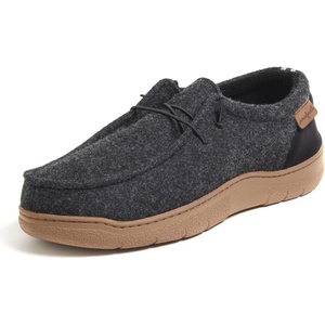 Dearfoams Men’s Bennett Indoor/Outdoor Memory Foam Comfort Chukka Boot(Black)