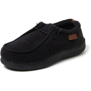 Dearfoams Men’s Bennett Indoor/Outdoor Memory Foam Comfort Chukka Boot(Dark Black)