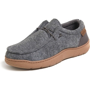 Dearfoams Men’s Bennett Indoor/Outdoor Memory Foam Comfort Chukka Boot(Dark Heather Grey)