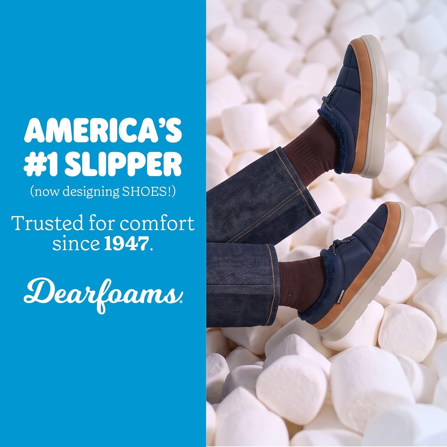 image:imageDearfoams Mens Marshmellow Warmthlined Waterrepellent ClogsNavy
