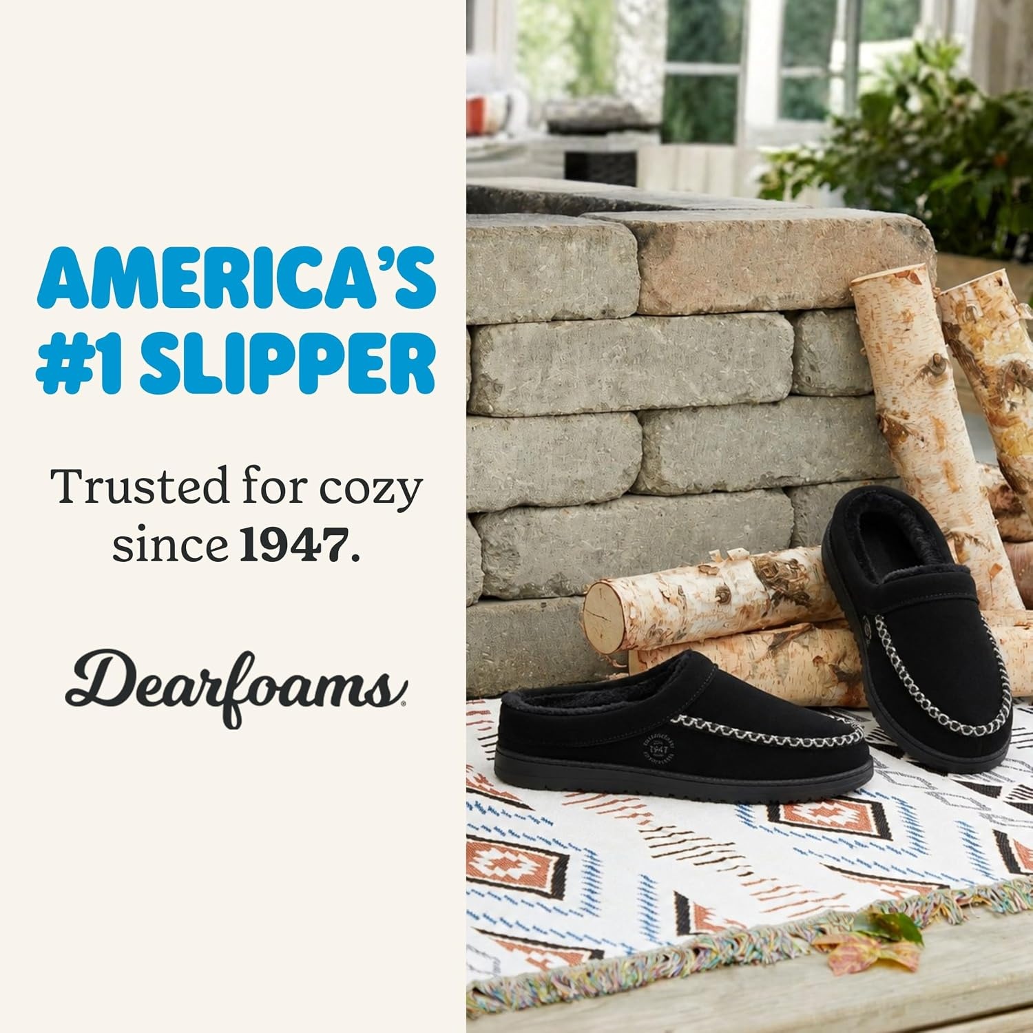 image:imageDearfoams mens House Slipper Memory Foam Suede Clog Beckett Breathable Indoor ShoesBlack
