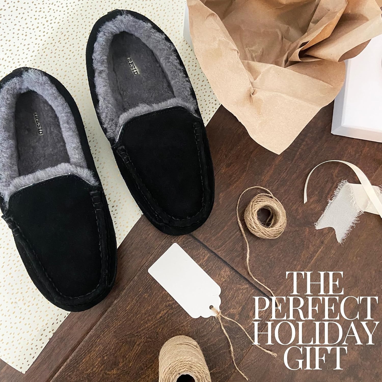 image:imageFireside by Dearfoams Mens Moccasin Slipper BLACK 10 W US