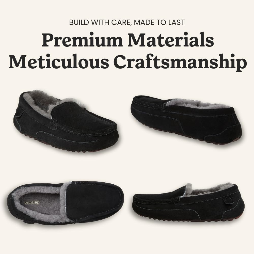image:imageFireside by Dearfoams Mens Moccasin Slipper BLACK 10 W US