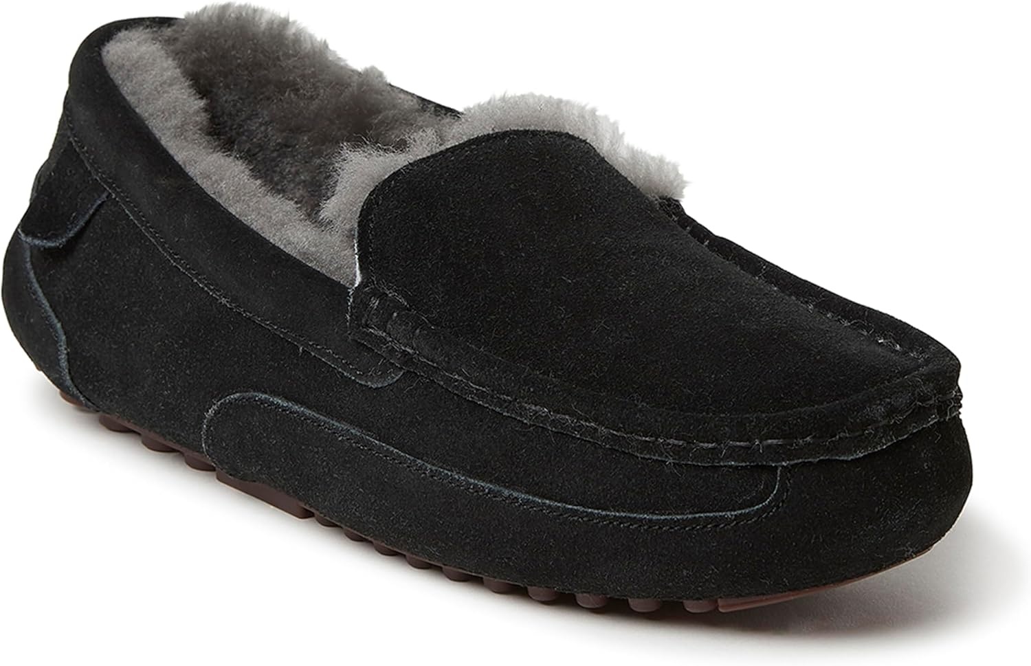 image:imageFireside by Dearfoams Mens Moccasin Slipper BLACK 10 W US