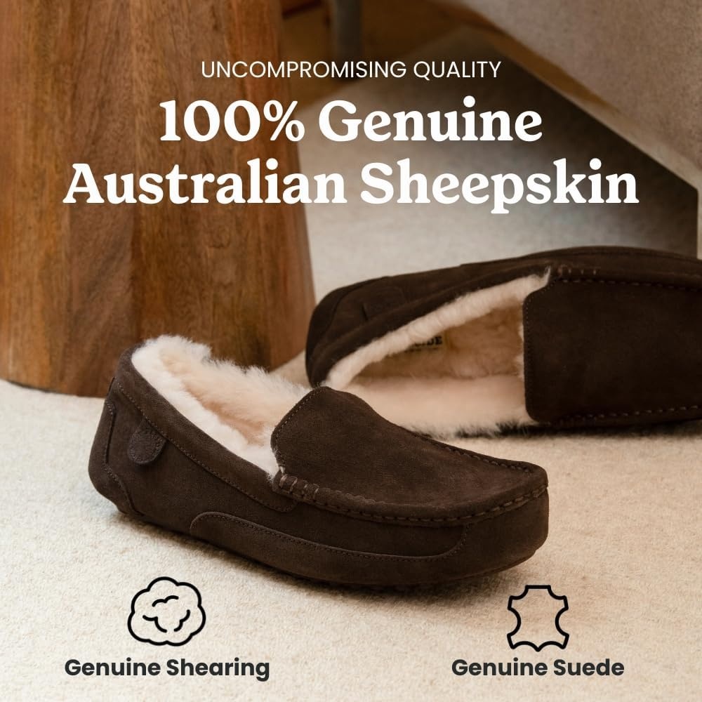 image:imageFireside by Dearfoams Mens Moccasin Slipper COFFEE 12 W US
