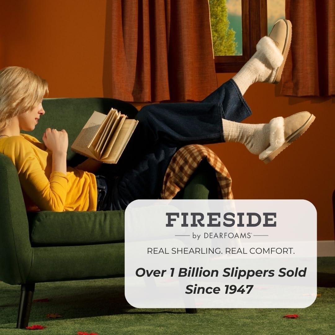 image:imageFireside by Dearfoams Womens Sydney Shearling Slippers Chestnut 10