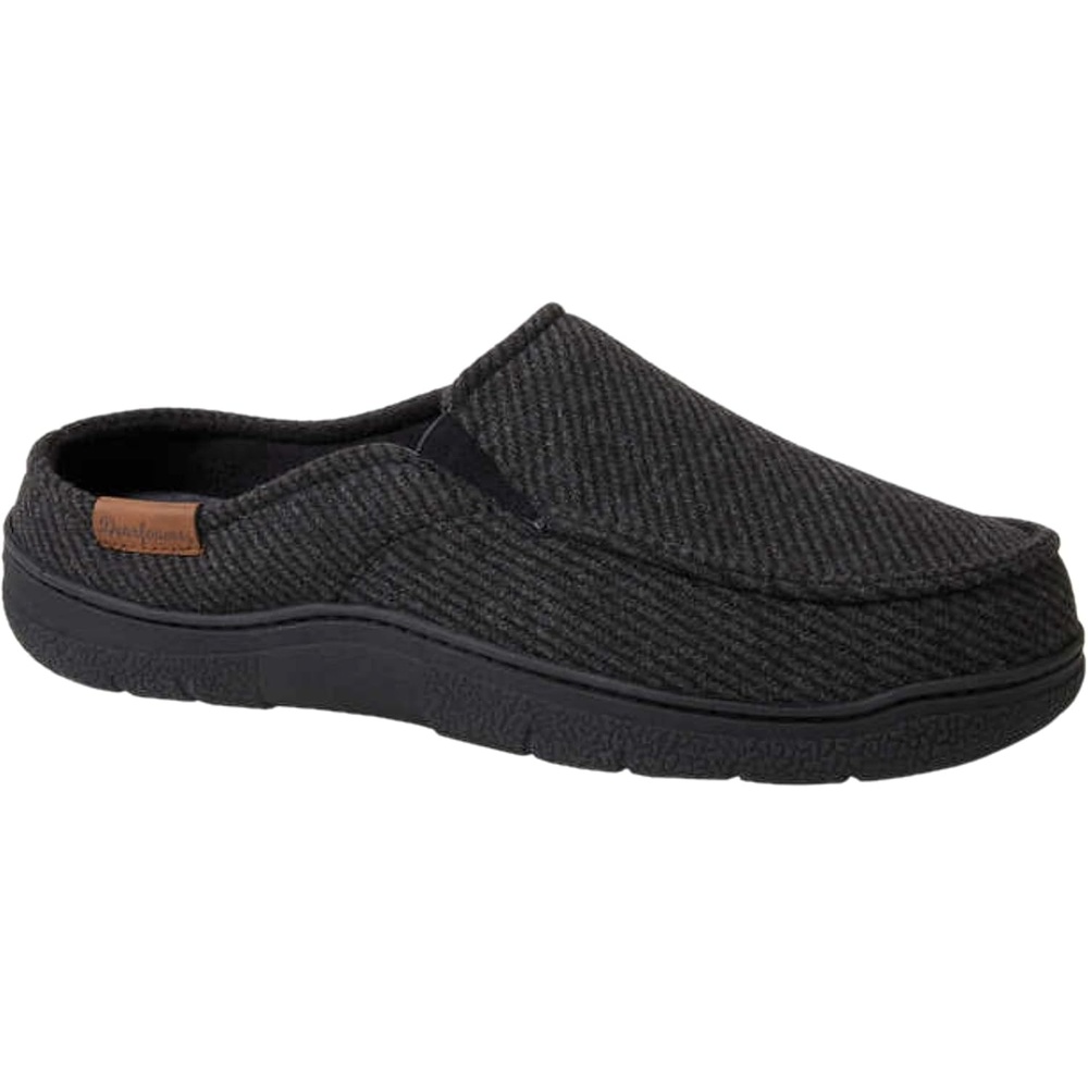 image:imageDearfoams Mens IndoorOutdoor Breathable Memory Foam Clog Slippers in Black 910 Medium