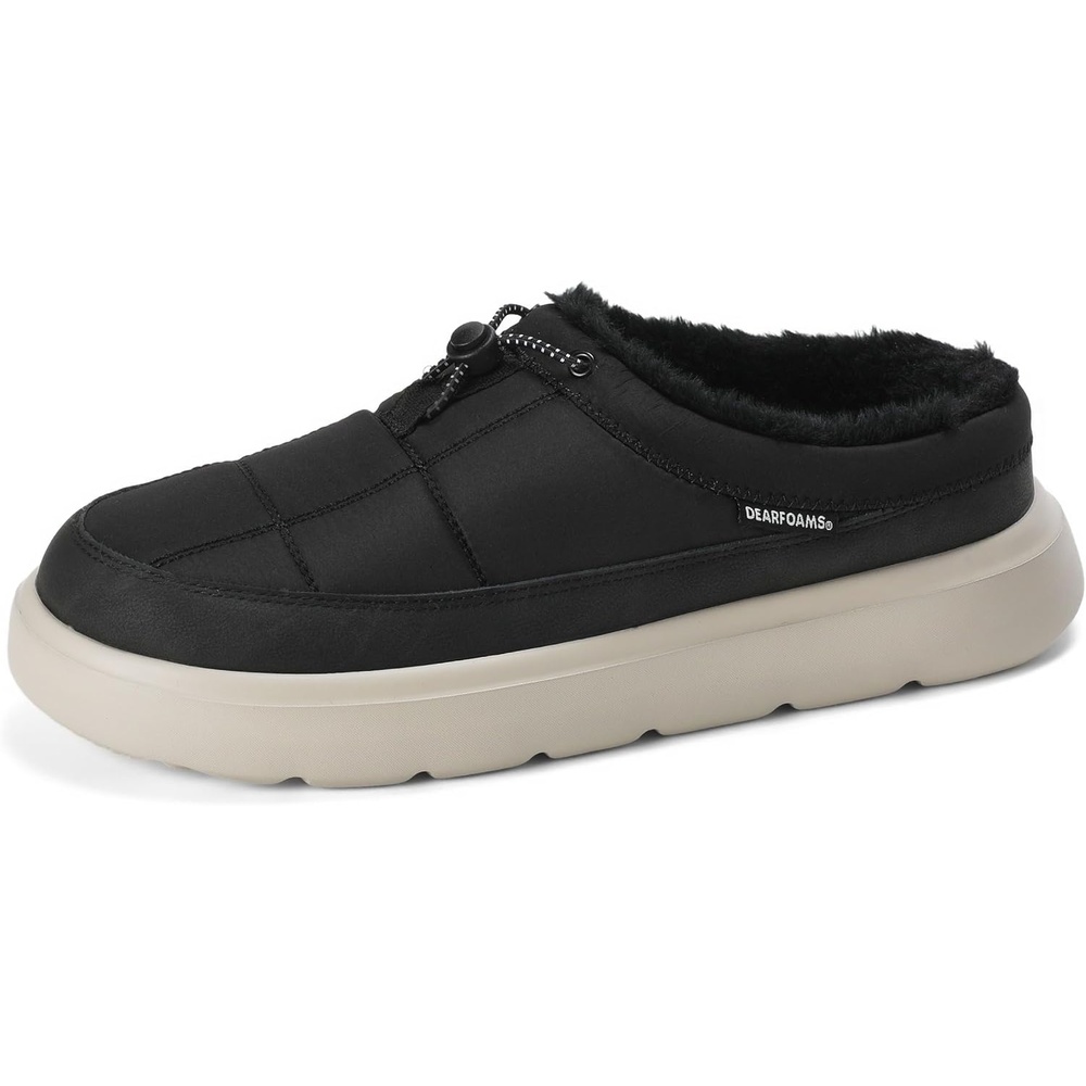 image:imageDearfoams Mens Marshmellow Warmthlined Waterrepellent ClogsBlack