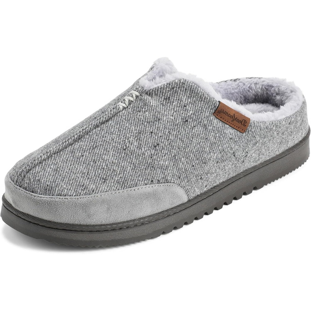 image:imageDearfoams mens Slippers Indoor House Shoes With Memory Foam  Aldan Clog SlipperHeather Grey