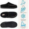 Dearfoams mens House Slipper Memory Foam Suede Clog – Beckett Breathable Indoor Shoes(Black)