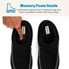Dearfoams mens House Slipper Memory Foam Suede Clog – Beckett Breathable Indoor Shoes(Black)