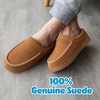Dearfoams mens House Slipper Memory Foam Suede Clog – Beckett Breathable Indoor Shoes(Chestnut)