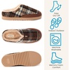 Dearfoams mens Slippers Indoor House Shoes With Memory Foam – Aldan Clog Slipper(Brown Plaid)