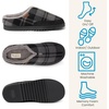 Dearfoams mens Slippers Indoor House Shoes With Memory Foam – Aldan Clog Slipper(Grey Plaid)