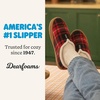Dearfoams mens Slippers Indoor House Shoes With Memory Foam – Aldan Clog Slipper(Red Plaid)