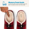 Dearfoams mens Slippers Indoor House Shoes With Memory Foam – Aldan Clog Slipper(Red Plaid)
