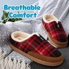 Dearfoams mens Slippers Indoor House Shoes With Memory Foam – Aldan Clog Slipper(Red Plaid)