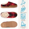 Dearfoams mens Slippers Indoor House Shoes With Memory Foam – Aldan Clog Slipper(Red Plaid)