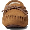 Fireside By Dearfoams Unisex Child Parker Genuine Shearling Indoor And Outdoor Moccasin Slipper, Chestnut, 5 Big Kid US