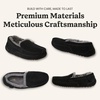 Fireside by Dearfoams Men’s Moccasin Slipper, BLACK, 10 W US