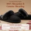 Fireside by Dearfoams Women’s Sydney Shearling Slippers, Black, 7