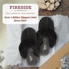 Fireside by Dearfoams Women’s Sydney Shearling Slippers, Black, 7