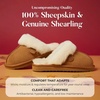 Fireside by Dearfoams Women’s Sydney Shearling Slippers, Chestnut, 6