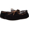 Fireside By Dearfoams Mens Victor Shearling Moccasin With Tie Slipper, Black, 11 US