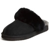 Fireside by Dearfoams Women’s Sydney Shearling Slippers, Black, 7