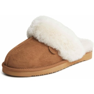 Fireside by Dearfoams Women’s Sydney Shearling Slippers, Chestnut, 6