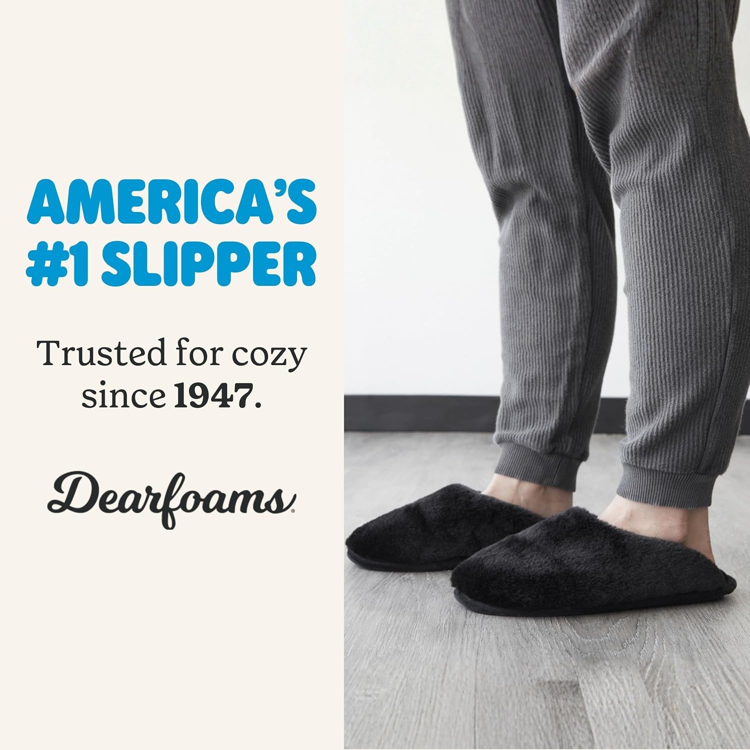 image:imageDearfoams womens Bailey Plush Furry Scuff SlipperBlack