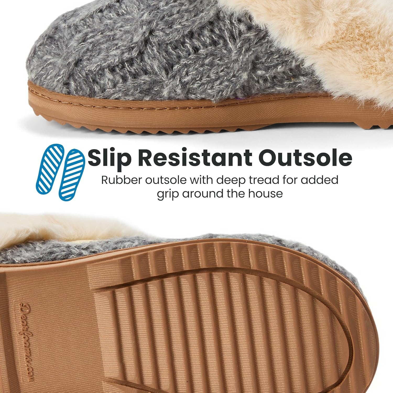 image:imageDearfoams womens House Slipper With Memory Foam Nicki Knit Scuff Indoor ShoesGrey
