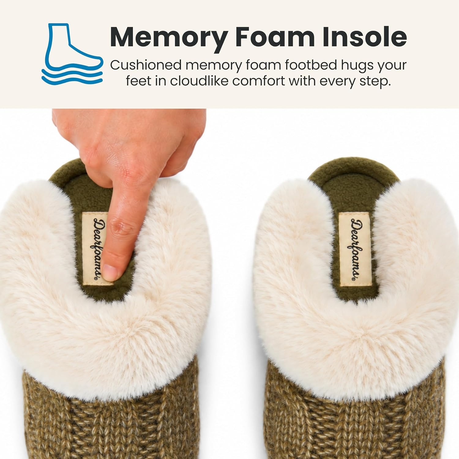 image:imageDearfoams womens House Slipper With Memory Foam Nicki Knit Scuff Indoor ShoesLoden