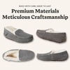 Dearfoams Women’s Fireside Water Resistant Mel Shearling Moccasin Slipper, Grey, 11