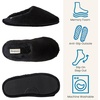 Dearfoams womens Bailey Plush Furry Scuff Slipper(Black)