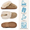 Dearfoams womens House Slipper With Memory Foam – Nicki Knit Scuff Indoor Shoes(Latte)