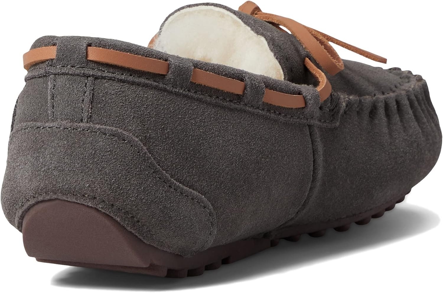image:imageDearfoams Kids Parker Genuine Shearling Indoor and Outdoor MoccasinGrey