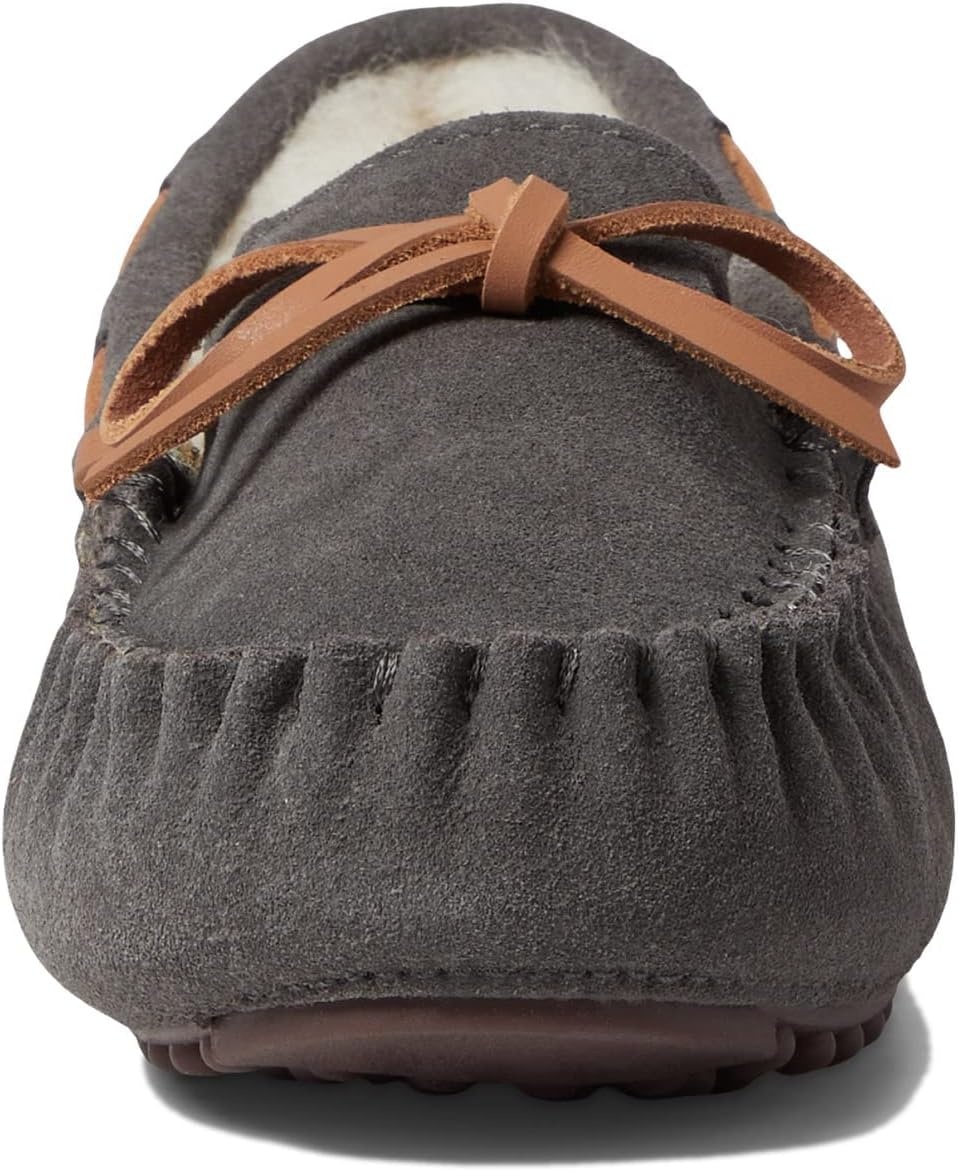 image:imageDearfoams Kids Parker Genuine Shearling Indoor and Outdoor MoccasinGrey