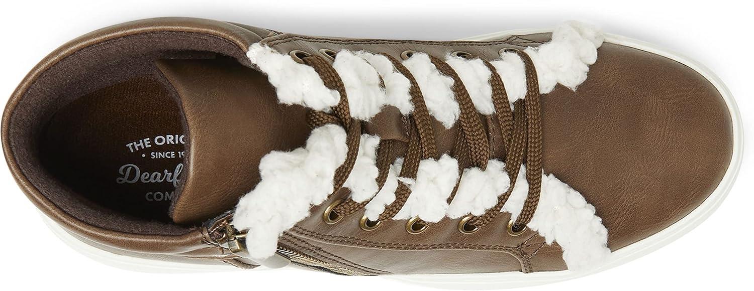 image:imageDearfoams Womens Kinsley Sport Foam Outside Zip amp Lace BootieBrown